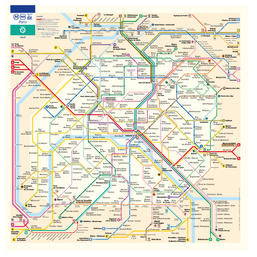 Map RATP Paris